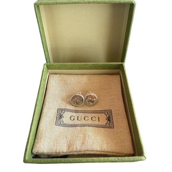 Gucci GG Interlocking 925 Sterling Silver Earrings*Full Inclusion*Dustbag/Box - Picture 1 of 7